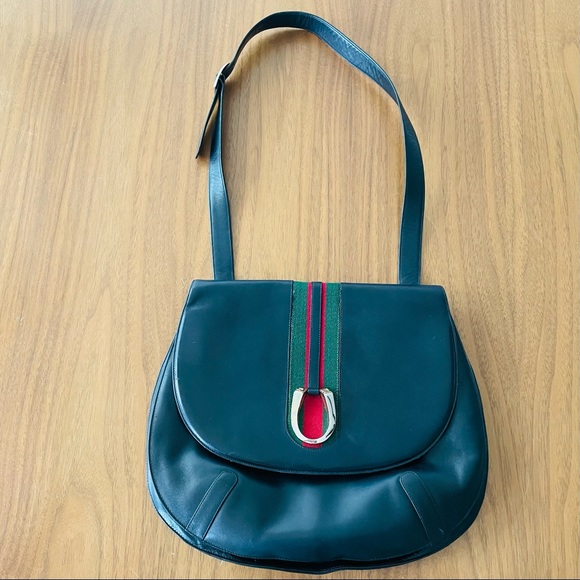 black gucci horseshoe bag